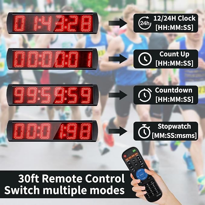 Portable 5 inch High 6 Digits LED Race Clock - Image 3