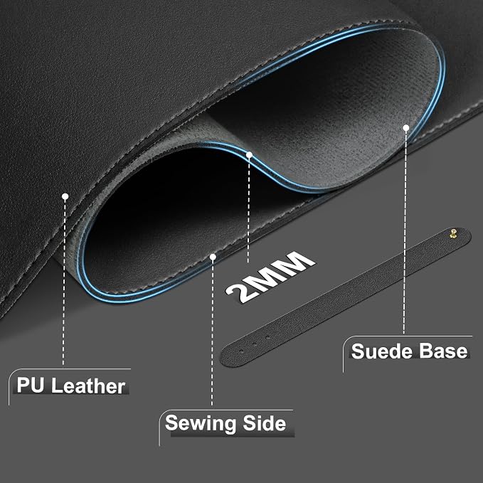 Leather Desk Pad Protector, Desk Mat, Large Mouse Pad, Non-Slip Desk Blotter - Image 2