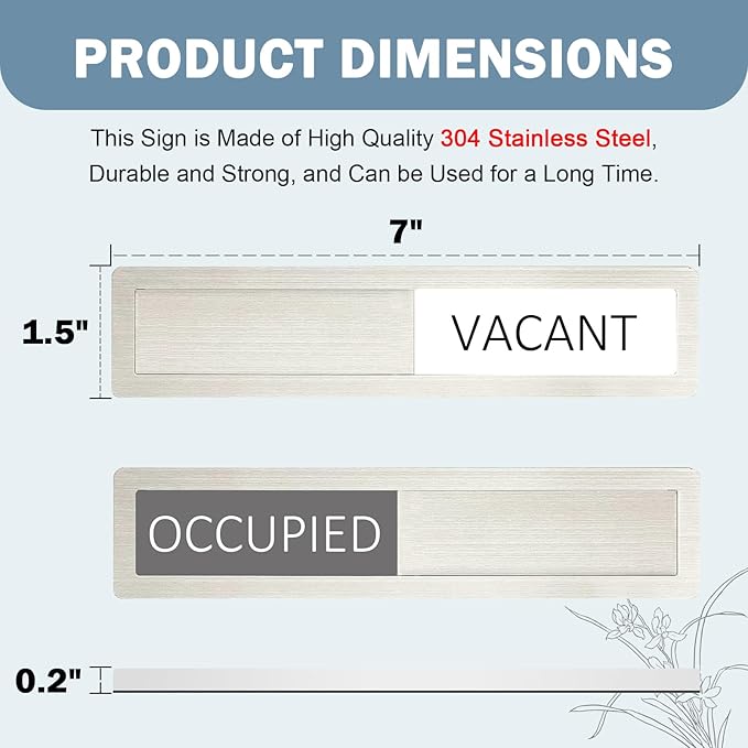 Vacant Occupied Privacy Sign, Vacant Occupied Door Sign - Image 5