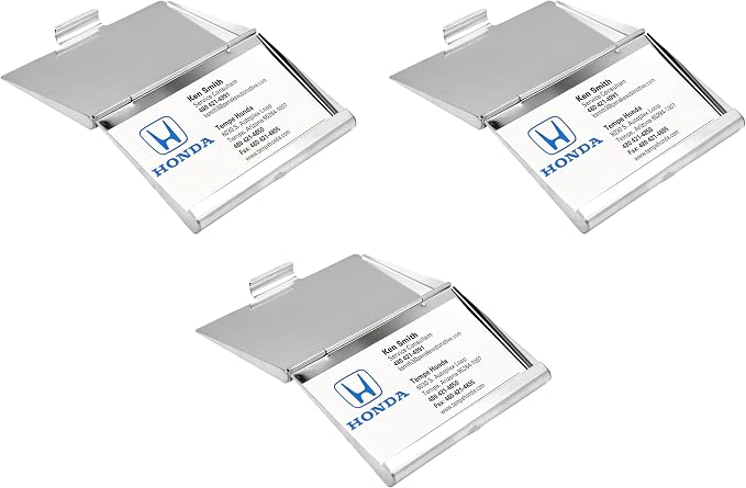 Stephanie Imports Set of 3 Slim & Minimalist Metal Business Card Holder Unisex - Image 3