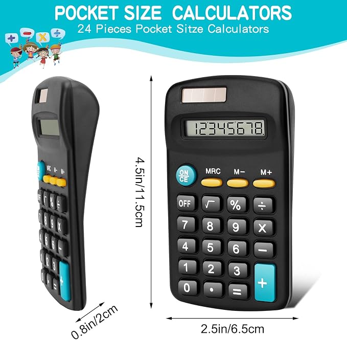 Riccioney 24 Pack Basic Mini Calculators - Image 4