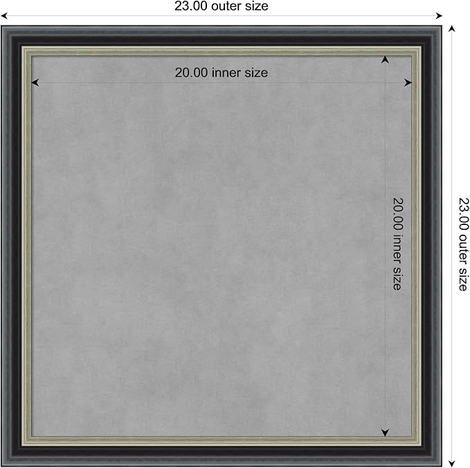 Amanti Art Black Framed Magnetic Board 23x23 Medium Vision Board - Image 4
