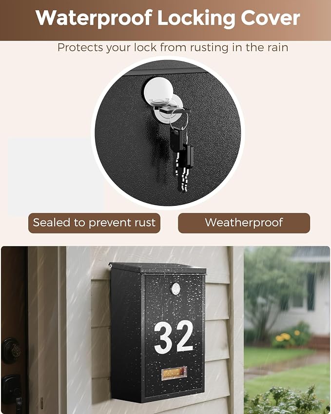 LAND·VOI Locking Wall-Mount Mailbox - Image 2