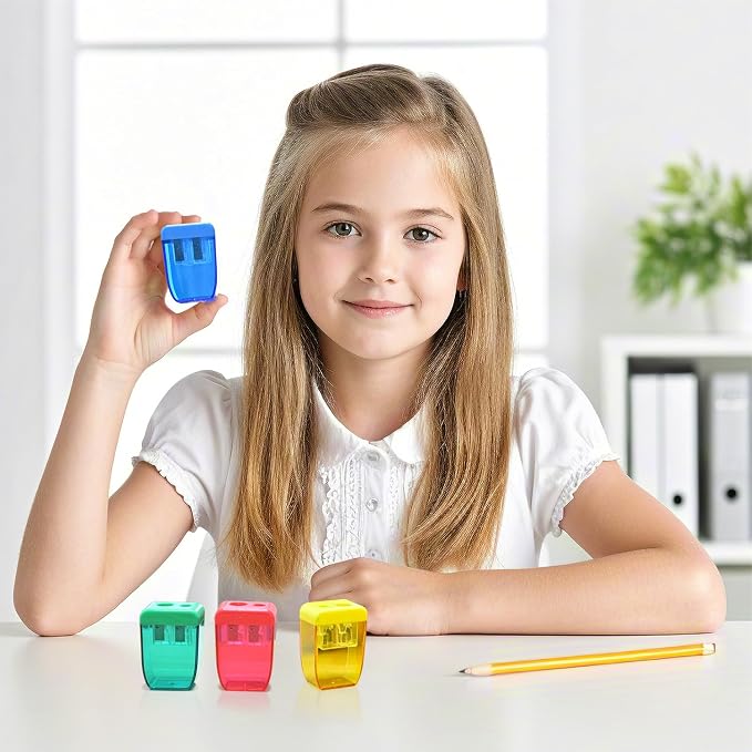 AUSTARK 24Pcs Pencil Sharpener Manual, Small Dual Hole Pencil Sharpeners Bulk - Image 7