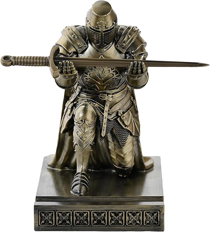 NCQIXIAO Medieval Templar Vanguard Officer Knight Pen Holder Pen Stand Desk - Image 3