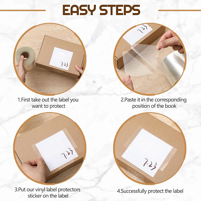 Zonon 2500 Pcs Clear Labels Label Protector Clear Stickers Wafer Seals - Image 3