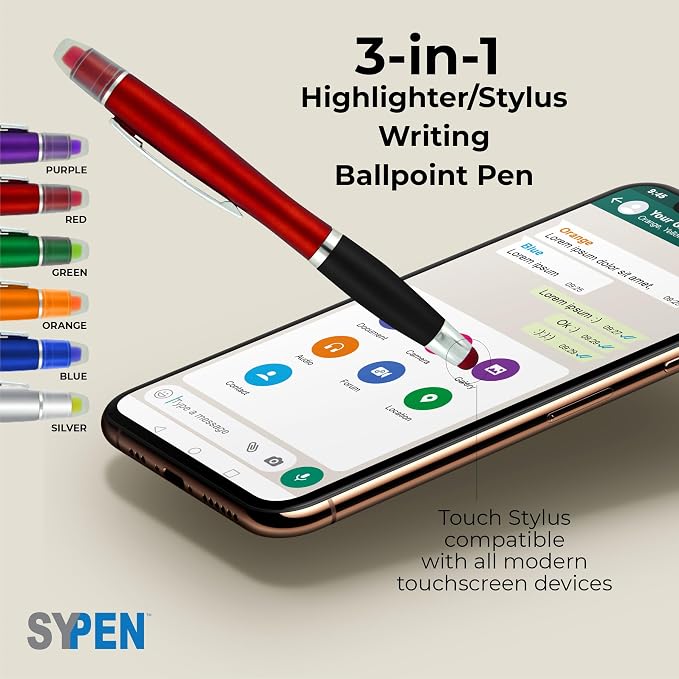 SyPen Personalized Pens with Gel Highlighter and Stylus -200 Pack Bulk-Free - Image 4