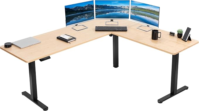 VIVO Electric Corner 75 x 63 inch L-Shaped Standing Desk, Memory Height by VIVO