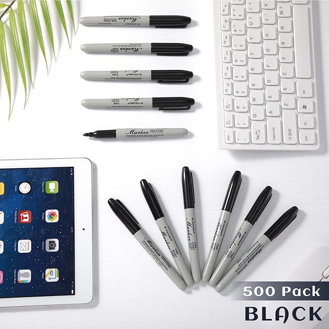 Thenshop 500 Pack Black Permanent Markers Bulk - Image 5
