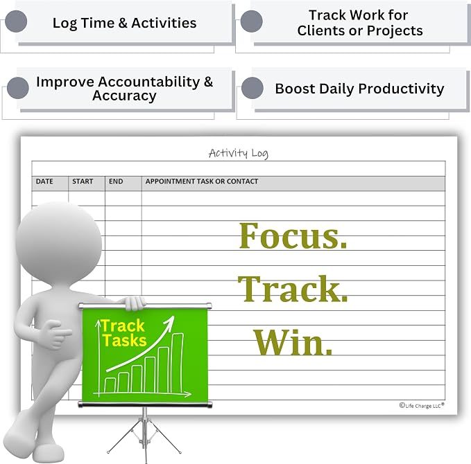 Activity Log Notepads Pad Planners to List a Task, Action or Contact. A - Image 6