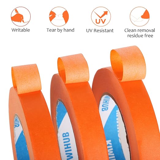 KIWIHUB Orange Painters Tape, 1 inch x 60 Yards x 5 Rolls - Image 6