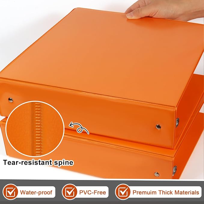 CIXILDTS 2-inch Round Ring Binder, Durable 2" 3 Ring Binder Fit Letter Size - Image 3