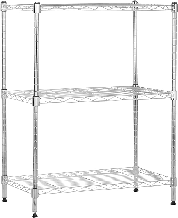 Amazon Basics 3-Shelf Adjustable Heavy Duty Steel Wire Rack Storage Shelving by AmazonBasics