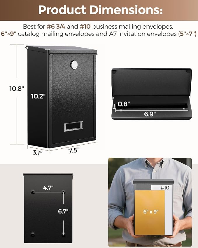 LAND·VOI Locking Wall-Mount Mailbox - Image 6
