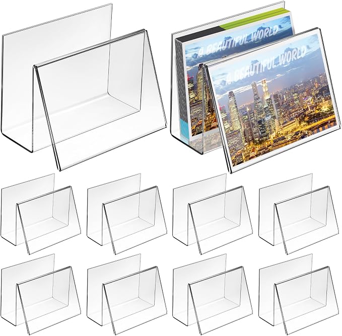 Crtiin 10 Pcs Clear Acrylic Postcard Holder Business Card Holder Greeting Card - Image 8