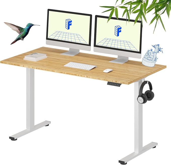 FLEXISPOT EN1 Bamboo One-Piece Standing Desk, 55 x 28 Inches Ergonomic Desk by FlexiSpot