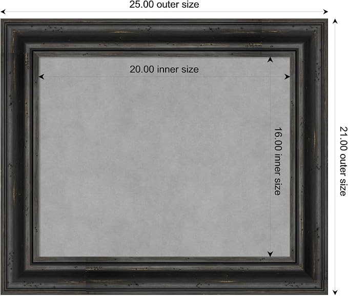 Amanti Art Black Framed Magnetic Board 21x25 Small Vision Board - Image 3