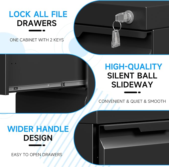 Bestoo 2-Drawer Mobile File Cabinet - Image 8