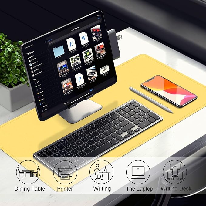 Desk Pad Protector, Leather & Suede Desk Mat, Non-Slip Desk Pad Mat, Large - Image 5