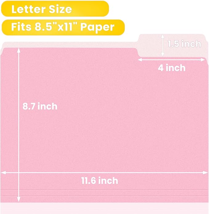 SUNEE File Folders, 30 Pack Manilla Folders 8.5 x 11, Colored File Folders Home - Image 2
