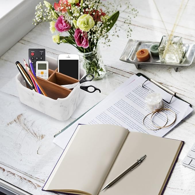 SZYRL Desk Organizer, Marble Remote Holder - Image 6