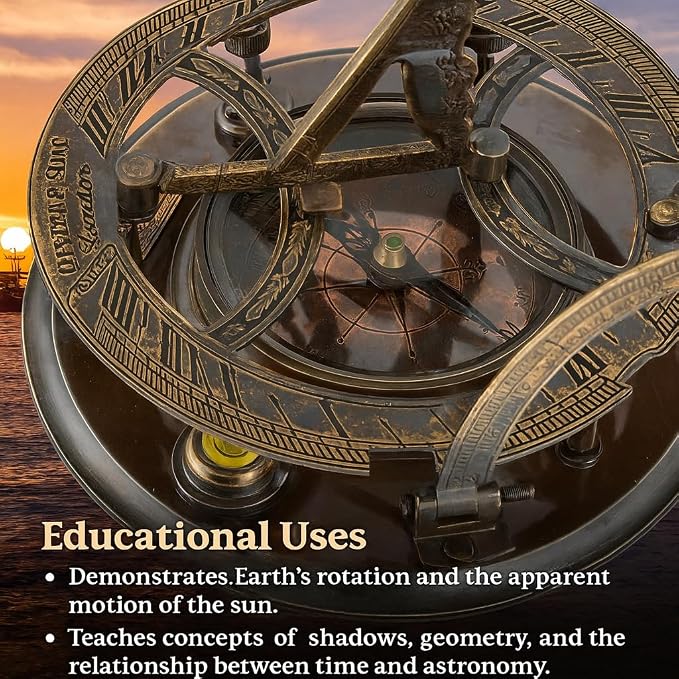 Top Grade 5-Inch Sundial Vintage Nautical Marine Compass - Image 2