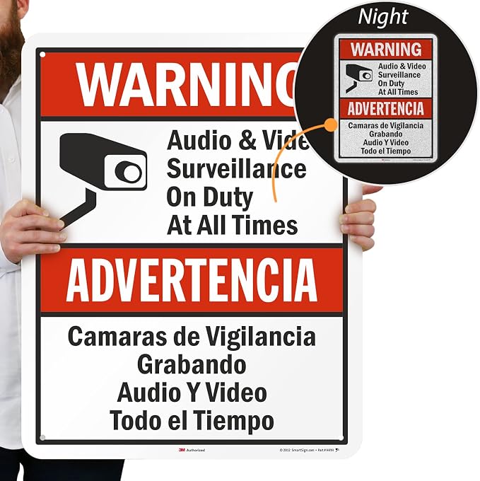 SmartSign 30 x 24 inch “Warning - Image 2