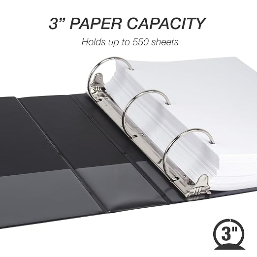 Samsill Economy 3 Inch 3 Ring Binder Bulk Pallet, Made in The USA, Round Ring - Image 3