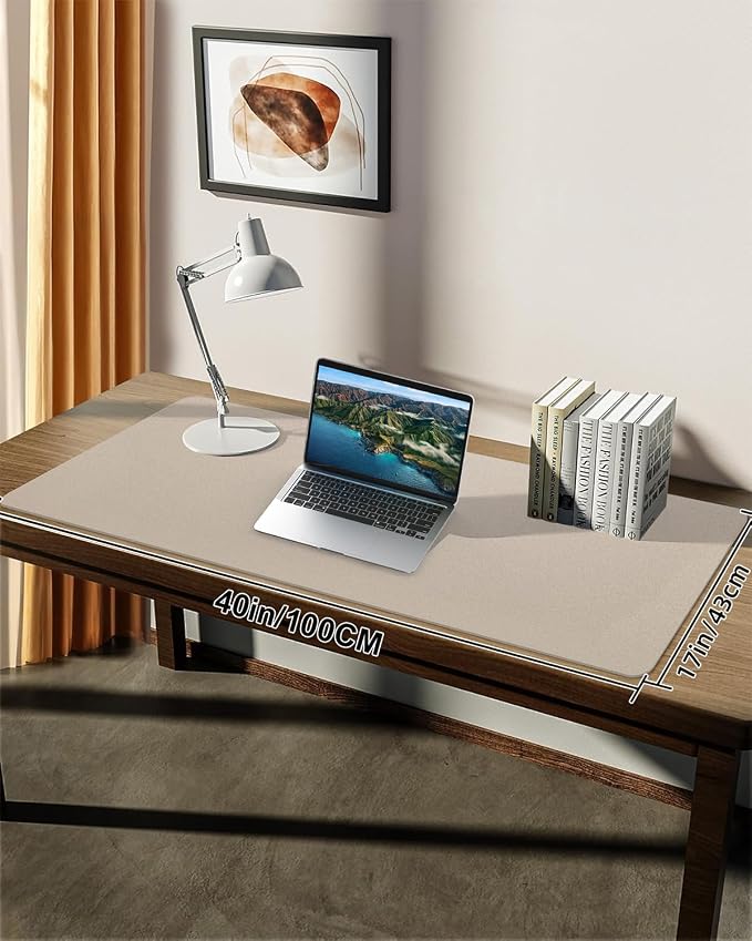 Leather Desk Pad Protector, Large Desk Mat, Mouse Pad, Non-Slip PU Leather Desk - Image 7