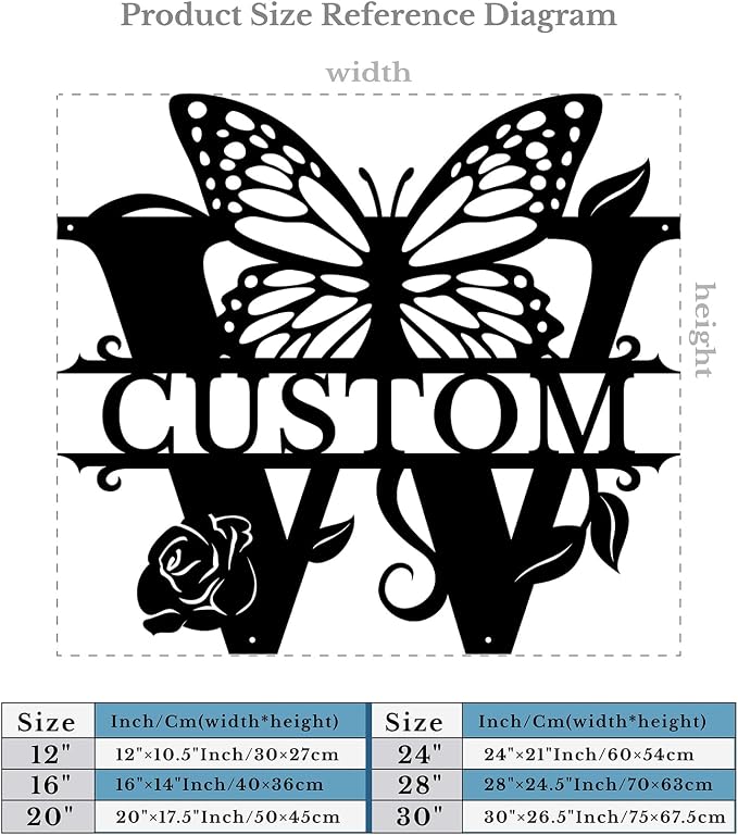Personalized Custom Letter Name metal Signs, Custom Black Letter Monogram Wall - Image 5