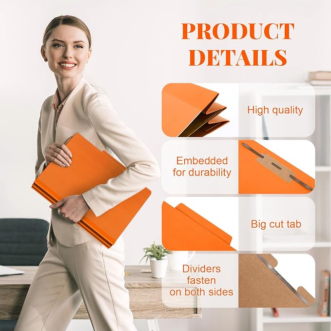 Skyygemm 48 Pcs Classification Folders Letter Size, 1 Divider Pressboard File - Image 3