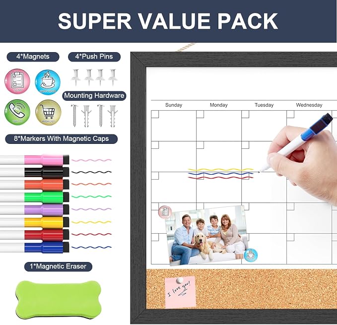 Dry Erase Calendar for Wall, 17x13 Inches Calendar Whiteboard for Wall - Image 5