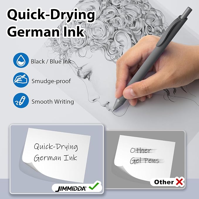 JIMMIDDA Pens Bulk, 107 Pack Ballpoint Black & Blue Ink, 1.0MM Medium Point - Image 3