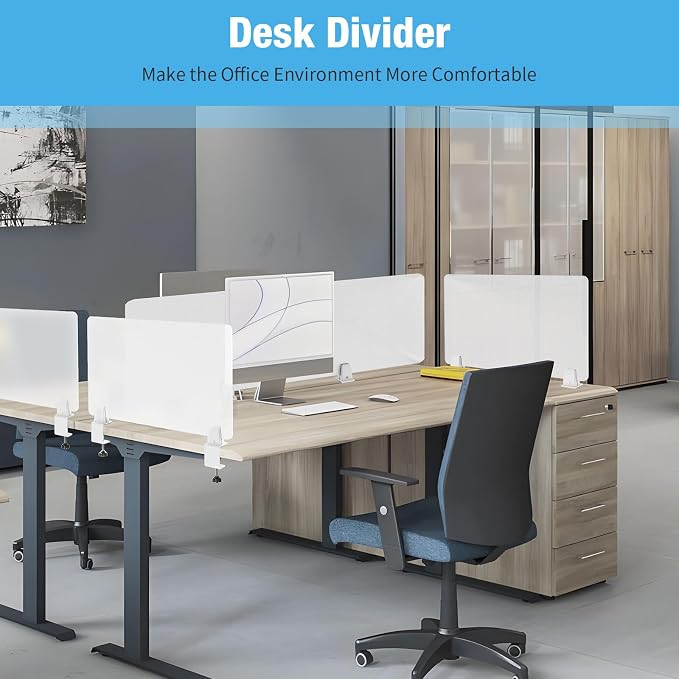 Desk Divider 4 Pcs Desk Privacy Panel 23.6''L x 15.8W'' Office Partitions - Image 4