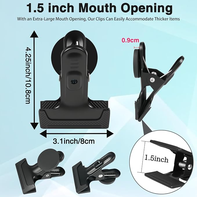 joaoxoko 3 Pack Heavy Duty Magnetic Clips 1.5 Inch Opening - Image 2