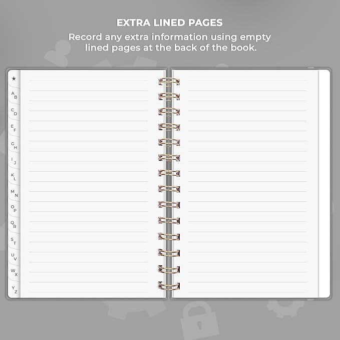 Clever Fox Password Book Spiral – Internet Address & Password Organizer - Image 6