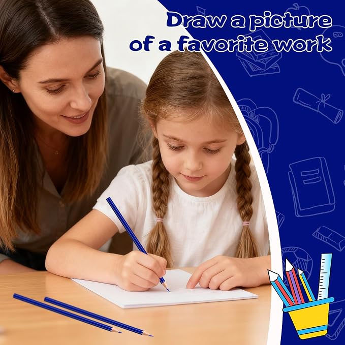 sqzrmdcg 36 PCS DurkBlue Colored Pencils, Pre-sharpened Professional Wooden Art - Image 5