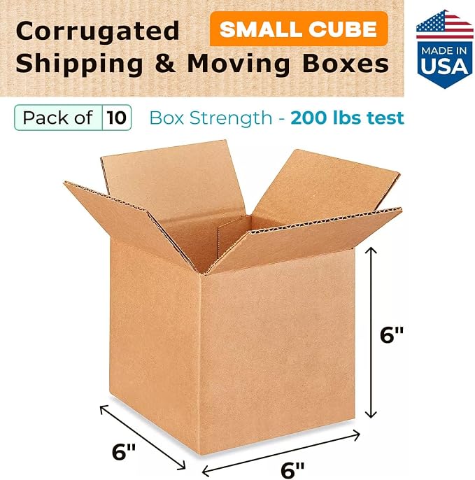 Small Cube Moving & Shipping Boxes 6x6x6 inches - Image 2