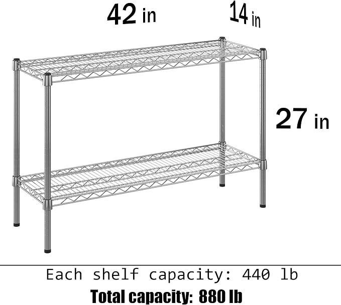 Regal Altair 14" Deep x 42" Wide x 27" Height Wire Shelving Kit | 2-Tier | NSF - Image 3