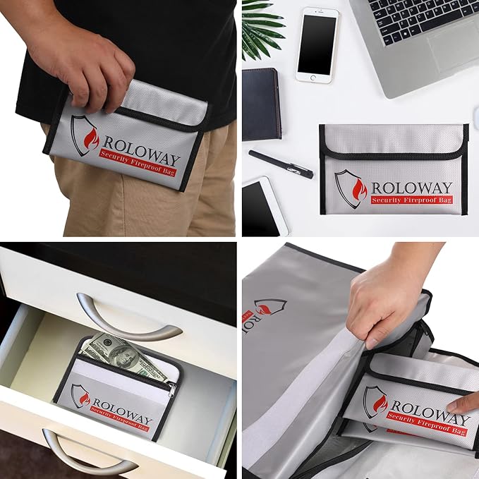 ROLOWAY Small Fireproof Bag, Non-itchy Fireproof Money Bag - Image 6