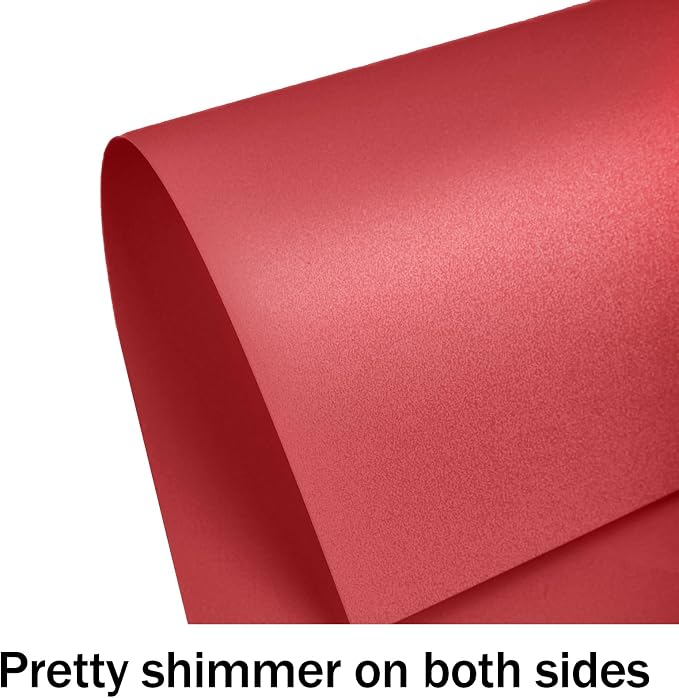 Red Shimmer Cardstock 8.5 x 11 Paper, Goefun 24 Sheets 80lb Red Card Stock - Image 3
