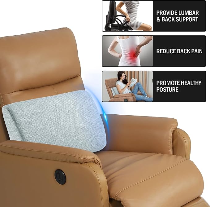 HOMBYS Lumbar Support Pillow for Recliner Chair, Memory Foam Back Support - Image 5