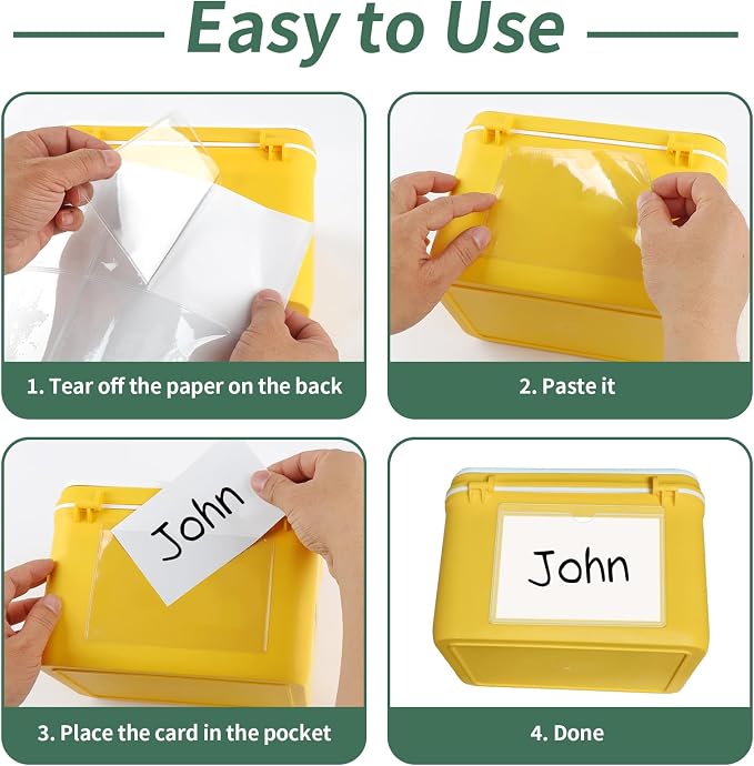 NIUBIER Storage Bin Labels, 42 Pack 4x6 Index Card Holder, Removable Tote - Image 7