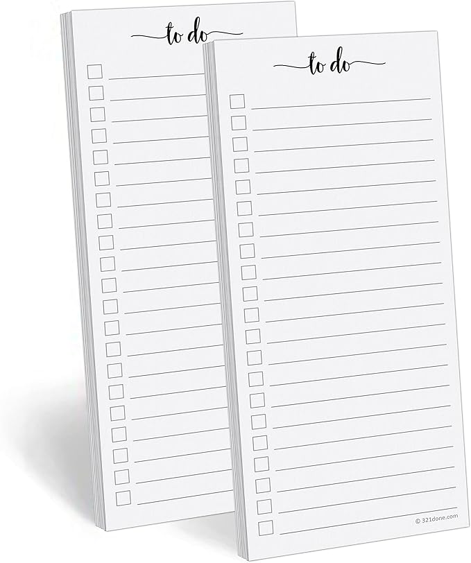 321Done To Do List Notepad 2-Pack, 3.7 x 8.5 by 321Done