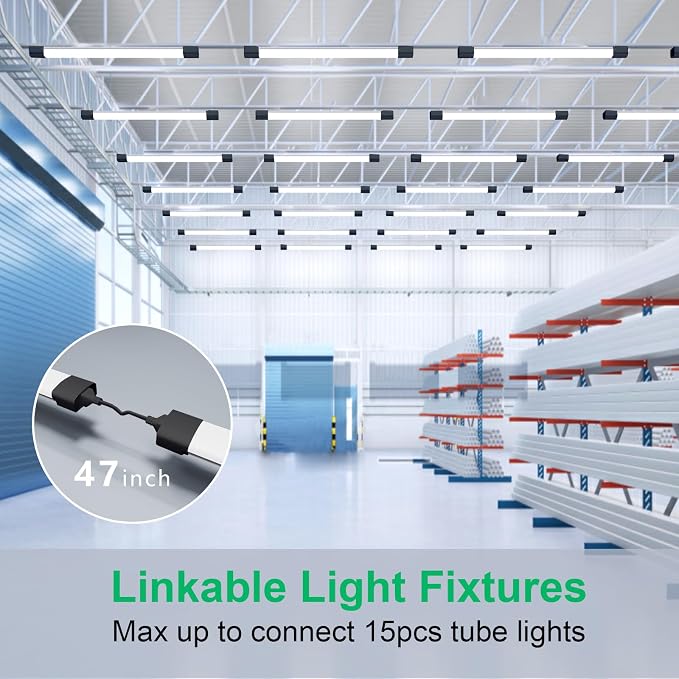 Modlicht Plug in Ceiling Light 4FT 2PCS, Linkable LED Garage Ceiling Light - Image 4