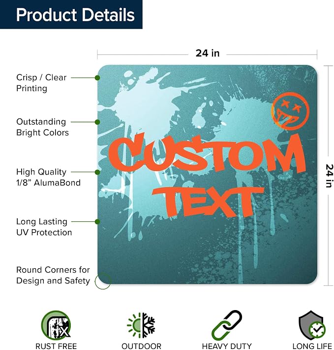 Custom Sign, Custom Street Sign, 11 Font Colors, 13 Font Styles, 4 Hole Options - Image 6