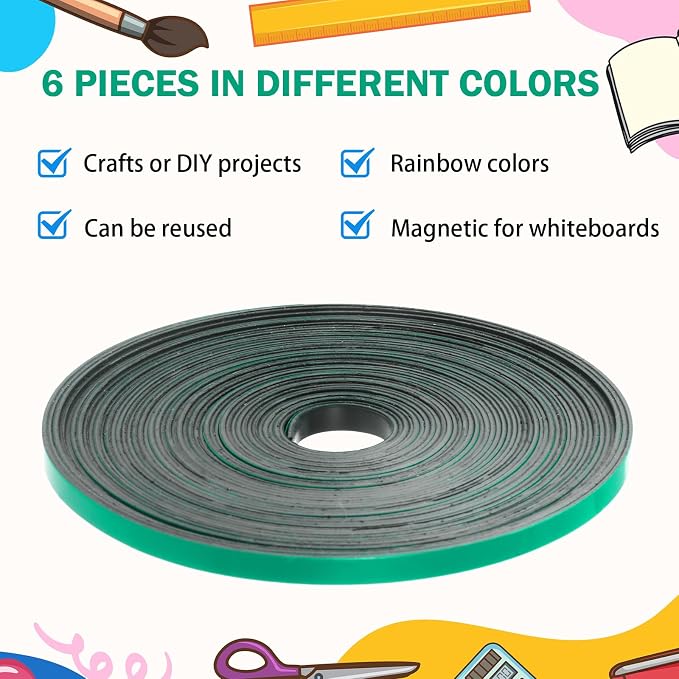 AmazingSpark Magnetic Tape Roll Thin Strips, 0.39 Inch x 33 Feet Magnetic Board - Image 5