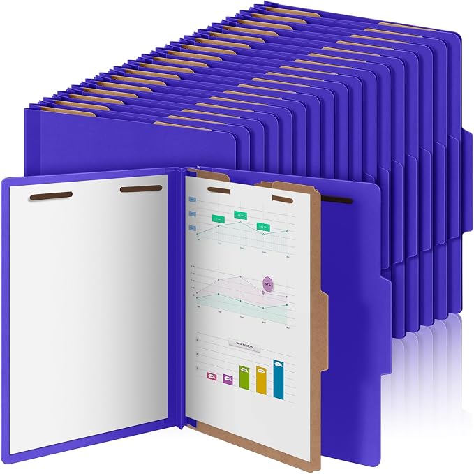 Skyygemm 48 Pcs Classification Folders Letter Size, 1 Divider Pressboard File by Skyygemm
