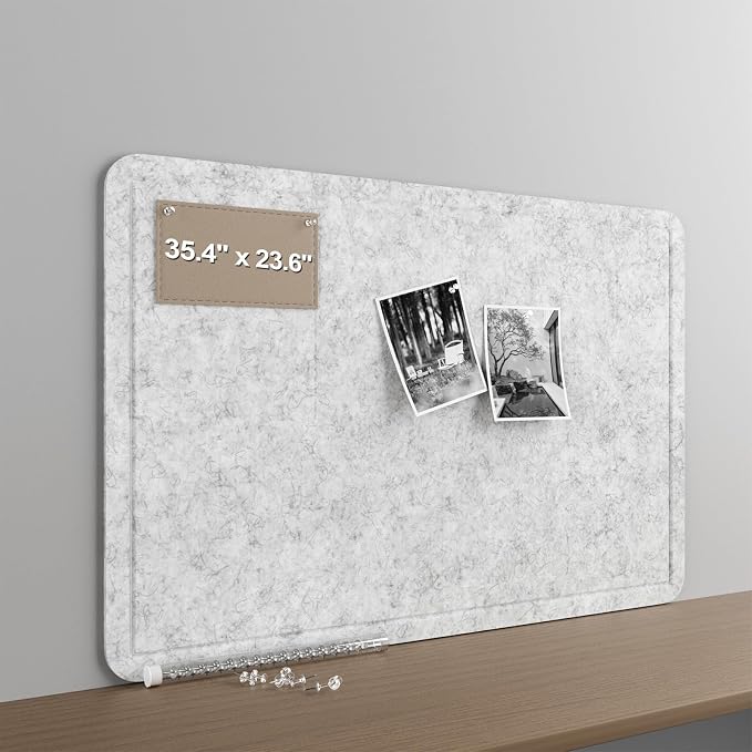 Large Felt Bulletin Board for Wall, Soft Felt Cork Board for Office, Home by CreateYourIdealSpace