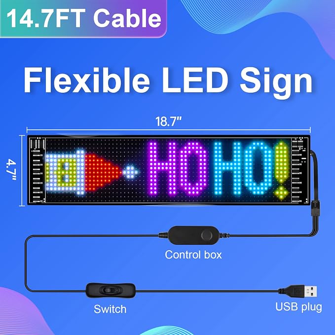 GOTUS Programmable LED Sign, Scrolling Flexible Digital Signs, LED Car Sign - Image 6